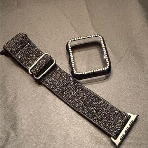 Black Glitter Smartwatch Band and Case